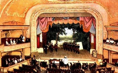 Vintage Postcard of Henderson's Music Hall Stage in Coney Island. Cezar Del Valle Collection