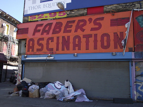 Faber's Fascination Sign Stripped of its Letters. Photo © Anonymouse-deux via Amusing the Zillion